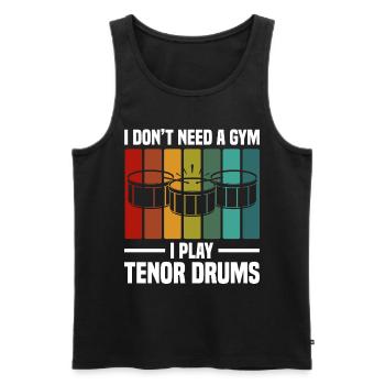 Tenortrommel - Männer Premium Bio Tank Top - Schwarz - Vorne - Michal (187cm)