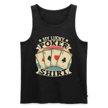 My Lucky Poker Shirt retro lucky Poker Design - Men's Premium Organic Tank Top - black - Front - AI Model Male 178 light (178cm)