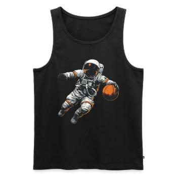 Basketball Astronaut - Men's Premium Organic Tank Top - black - Front - Michal (187cm)