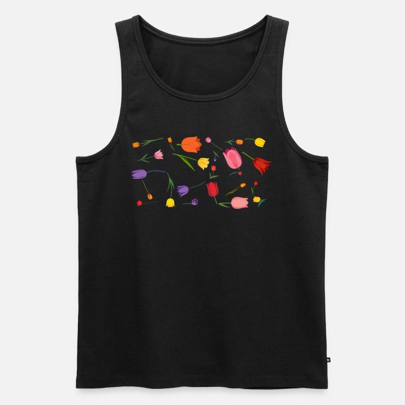 Blumen - Männer Premium Bio Tank Top - Schwarz