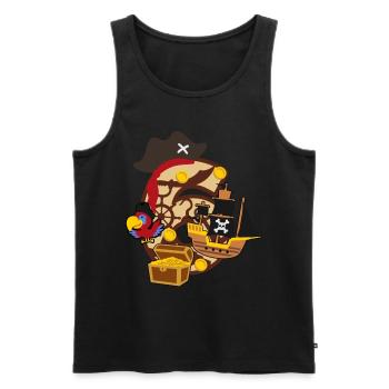 Piratenparty zum 6. Geburtstag Nummer 6 - 6 Jahre - Männer Premium Bio Tank Top - Schwarz - Vorne - Michal (187cm)