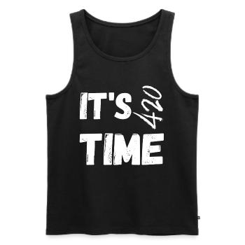 Zeit zum Rauchen - Männer Premium Bio Tank Top - Schwarz - Vorne - Michal (187cm)
