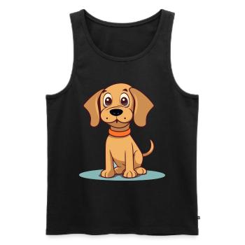 Cute dog design for dog owners - Men's Premium Organic Tank Top - black - Front - Michal (187cm)