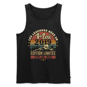 Les légendes Nées en Mai 2019 Cadeau 2019 Vintage - Débardeur bio Premium Homme - noir - Devant - Michal (187cm)