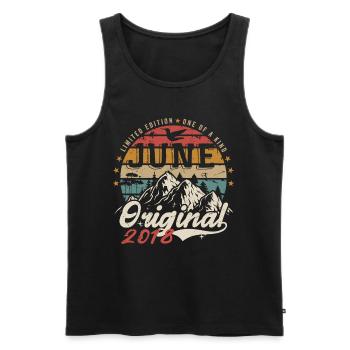 June 2018 Birthday June 2018 Gift June 2018 - Men's Premium Organic Tank Top - black - Front - Michal (187cm)