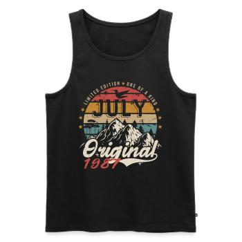 July 1987 | Original Birthday July 1987 - Men's Premium Organic Tank Top - black - Front - Michal (187cm)