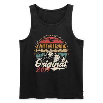 August 2011 - Made In August 2011 - Vintage 2011 - Men's Premium Organic Tank Top - black - Front - Michal (187cm)