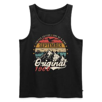 Retro 1966 September Vintage September 1966 Gift - Men's Premium Organic Tank Top - black - Front - AI Model Male 178 light (178cm)
