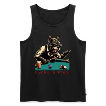 Annoyed and angry billiard playing dog, vintage - Men's Premium Organic Tank Top - black - Front - Michal (187cm)