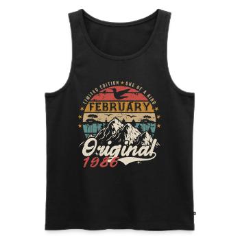 39th Birthday Gift Born In February 1986 - Men's Premium Organic Tank Top - black - Front - Michal (187cm)