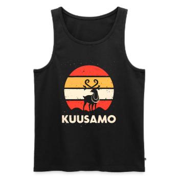 Kuusamo Finland Into The Wild #5 - Men's Premium Organic Tank Top - black - Front - Michal (187cm)