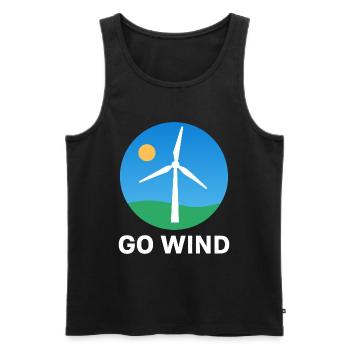 Support Wind Energy – Pro Clean Wind Power - Men's Premium Organic Tank Top - black - Front - AI Model Male 178 light (178cm)