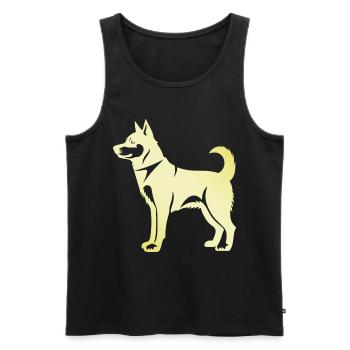 Husky Hund Silhouette - Männer Premium Bio Tank Top - Schwarz - Vorne - AI Model Male 178 light (178cm)