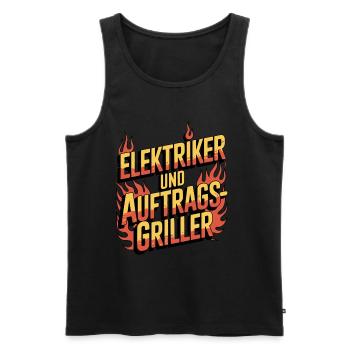 Elektriker und Auftragsgriller Grill BBQ - Männer Premium Bio Tank Top - Schwarz - Vorne - Michal (187cm)