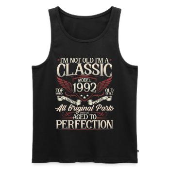 1992 Anniversaire Vintage Vintage Cadeau - Débardeur bio Premium Homme - noir - Devant - Michal (187cm)