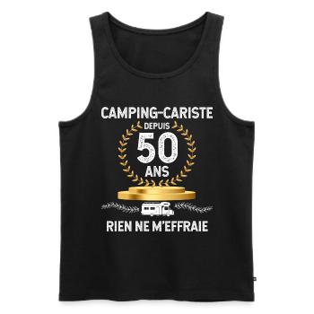 Mon Camping-car depuis 50 ans Cadeau Homme Papa - Débardeur bio Premium Homme - noir - Devant - Michal (187cm)