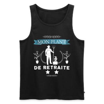 Mon Plants De Retraite Le jardinage - Débardeur bio Premium Homme - noir - Devant - Michal (187cm)