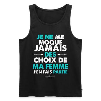 Mari, époux cadeau citation drole pour mon mari - Débardeur bio Premium Homme - noir - Devant - Michal (187cm)