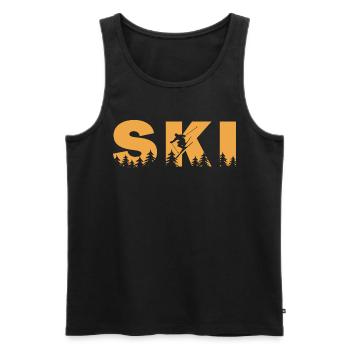 Ski. Ski Winter Sports - Men's Premium Organic Tank Top - black - Front - Michal (187cm)