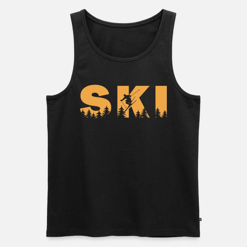 Ski. Ski-Wintersport - Männer Premium Bio Tank Top - Schwarz