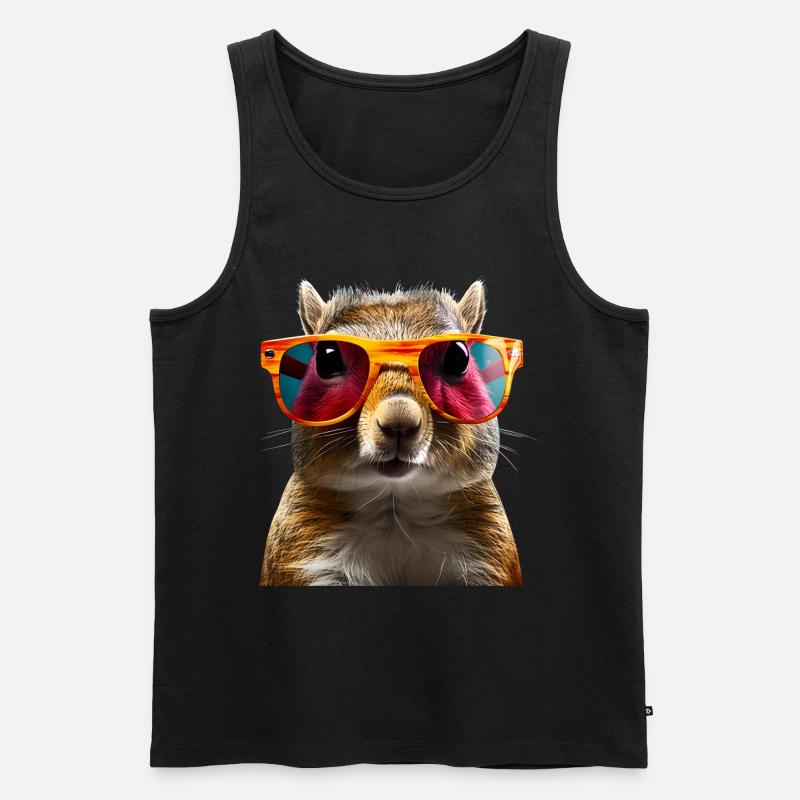 Eichhörnchen Sonnenbrille - Männer Premium Bio Tank Top - Schwarz