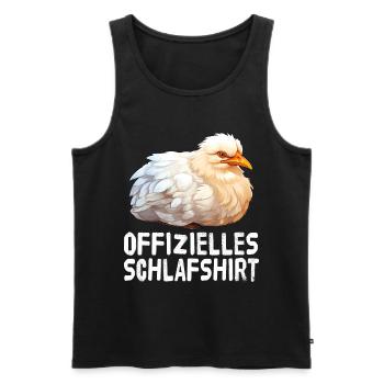 Chemise de couchage officielle Poulets - Débardeur bio Premium Homme - noir - Devant - Michal (187cm)