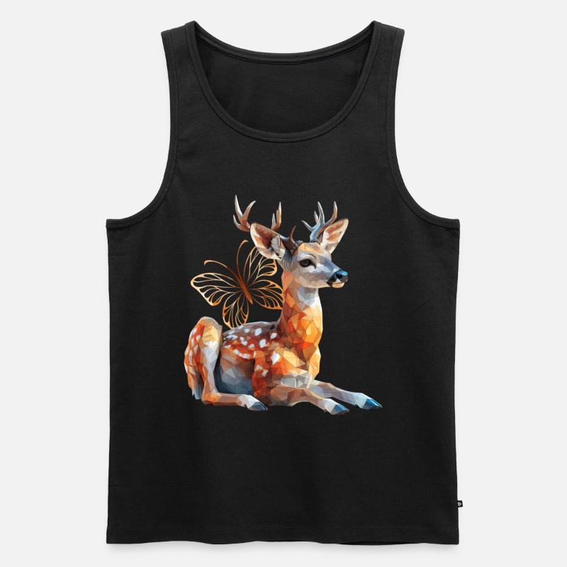Hirsch - Männer Premium Bio Tank Top - Schwarz