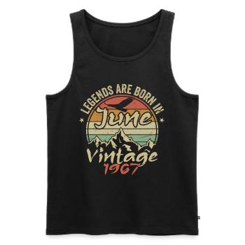 Birthday June 1967 born in June 1967 Retro 1967 - Men's Premium Organic Tank Top - black - Front - Michal (187cm)
