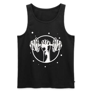 Bodybuilding - Gewichtheben Fitness Workout Gym - Männer Premium Bio Tank Top - Schwarz - Vorne - Michal (187cm)