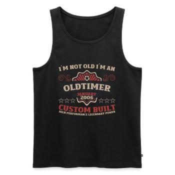 18. Geburtstag Oldtimer Januar Jahrgang 2006 - Männer Premium Bio Tank Top - Schwarz - Vorne - Michal (187cm)