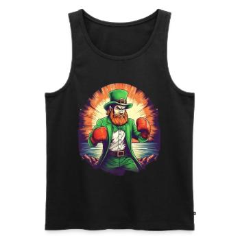 St. Patrick's Day Kleeblatt Boxen - Männer Premium Bio Tank Top - Schwarz - Vorne - Michal (187cm)