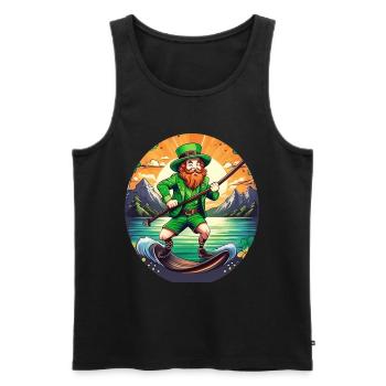 Planche à pagaie Shamrock Shamrock de la Saint-Patrick - Débardeur bio Premium Homme - noir - Devant - Michal (187cm)