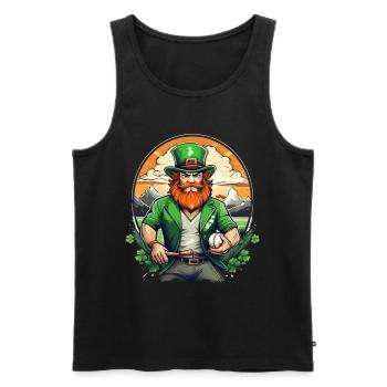 St. Patrick's Day Shamrock Baseball - Men's Premium Organic Tank Top - black - Front - Michal (187cm)