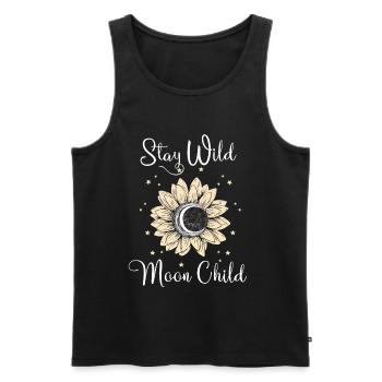 Stay Wild Moon Child Moon Stars - Men's Premium Organic Tank Top - black - Front - AI Model Male 178 light (178cm)