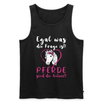 Pferde Reiterin Lustiger Spruch - Männer Premium Bio Tank Top - Schwarz - Vorne - Michal (187cm)