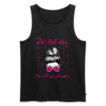 Braut Lustiger Spruch - Männer Premium Bio Tank Top - Schwarz - Vorne - Michal (187cm)