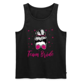 Enterrement de vie de jeune fille de l’équipe Bride - Débardeur bio Premium Homme - noir - Devant - Michal (187cm)