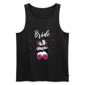 Enterrement de vie de jeune fille de mariée - Débardeur bio Premium Homme - noir - Devant - AI Model Male 178 light (178cm)