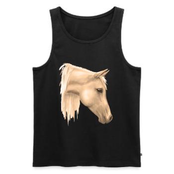 Pferdemotiv - Männer Premium Bio Tank Top - Schwarz - Vorne - Michal (187cm)