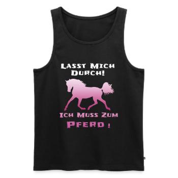 Pferde Lustiger Spruch - Männer Premium Bio Tank Top - Schwarz - Vorne - Michal (187cm)
