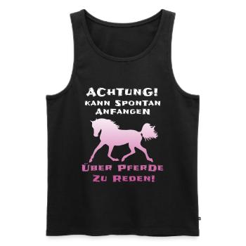 Pferde Reiterin Lustiger Spruch - Männer Premium Bio Tank Top - Schwarz - Vorne - Michal (187cm)