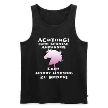 Hobby Horsing Hobby Horse Geschenk - Männer Premium Bio Tank Top - Schwarz - Vorne - Michal (187cm)
