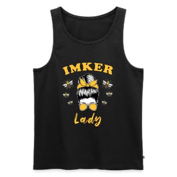 Imker Lady Imker Frauen - Männer Premium Bio Tank Top - Schwarz - Vorne - Michal (187cm)