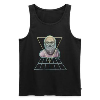 Sokrates Griechischer Philosoph Modern - Männer Premium Bio Tank Top - Schwarz - Vorne - AI Model Male 178 light (178cm)