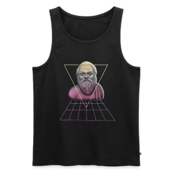 Sokrates Philosoph Student Geschenk - Männer Premium Bio Tank Top - Schwarz - Vorne - AI Model Male 178 light (178cm)
