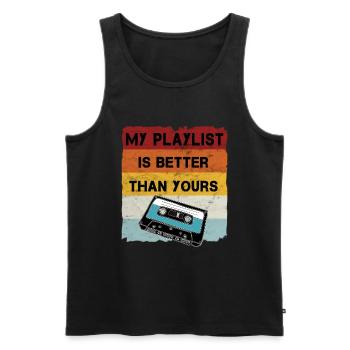 Retro Kassette Cool Musiker - Männer Premium Bio Tank Top - Schwarz - Vorne - Michal (187cm)