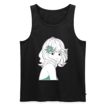 Manga Girl Anime - Débardeur bio Premium Homme - noir - Devant - Michal (187cm)