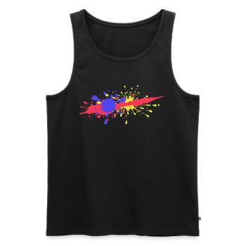Éclaboussures colorées de couleur cadeau d’anniversaire drôle - Débardeur bio Premium Homme - noir - Devant - AI Model Male 178 light (178cm)