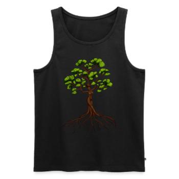 Yggdrasil tree of life funny gift idea - Men's Premium Organic Tank Top - black - Front - Michal (187cm)