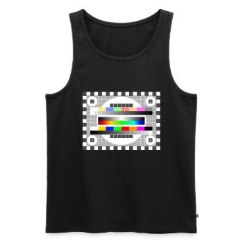 Test Picture Colors Pattern TV Retro stylish gradient 80 - Men's Premium Organic Tank Top - black - Front - AI Model Male 178 light (178cm)